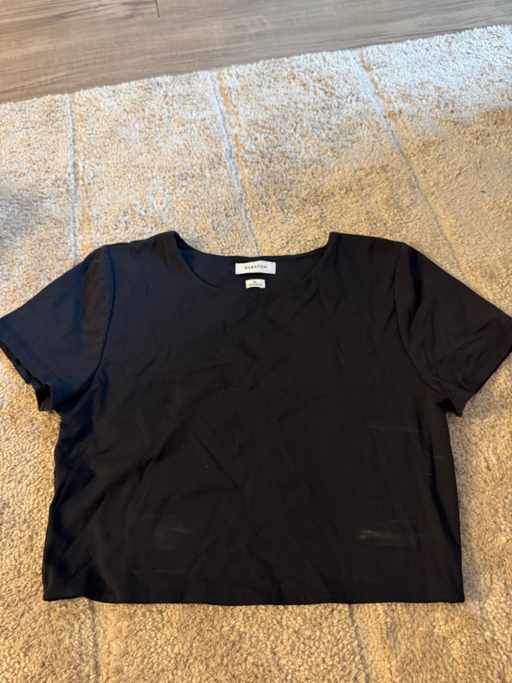 Aritzia Black Cropped Crewneck Short Sleeve Tee